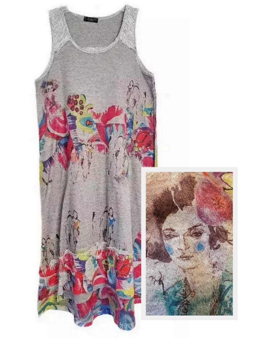 Inoah Brushed Paint Knit Dress